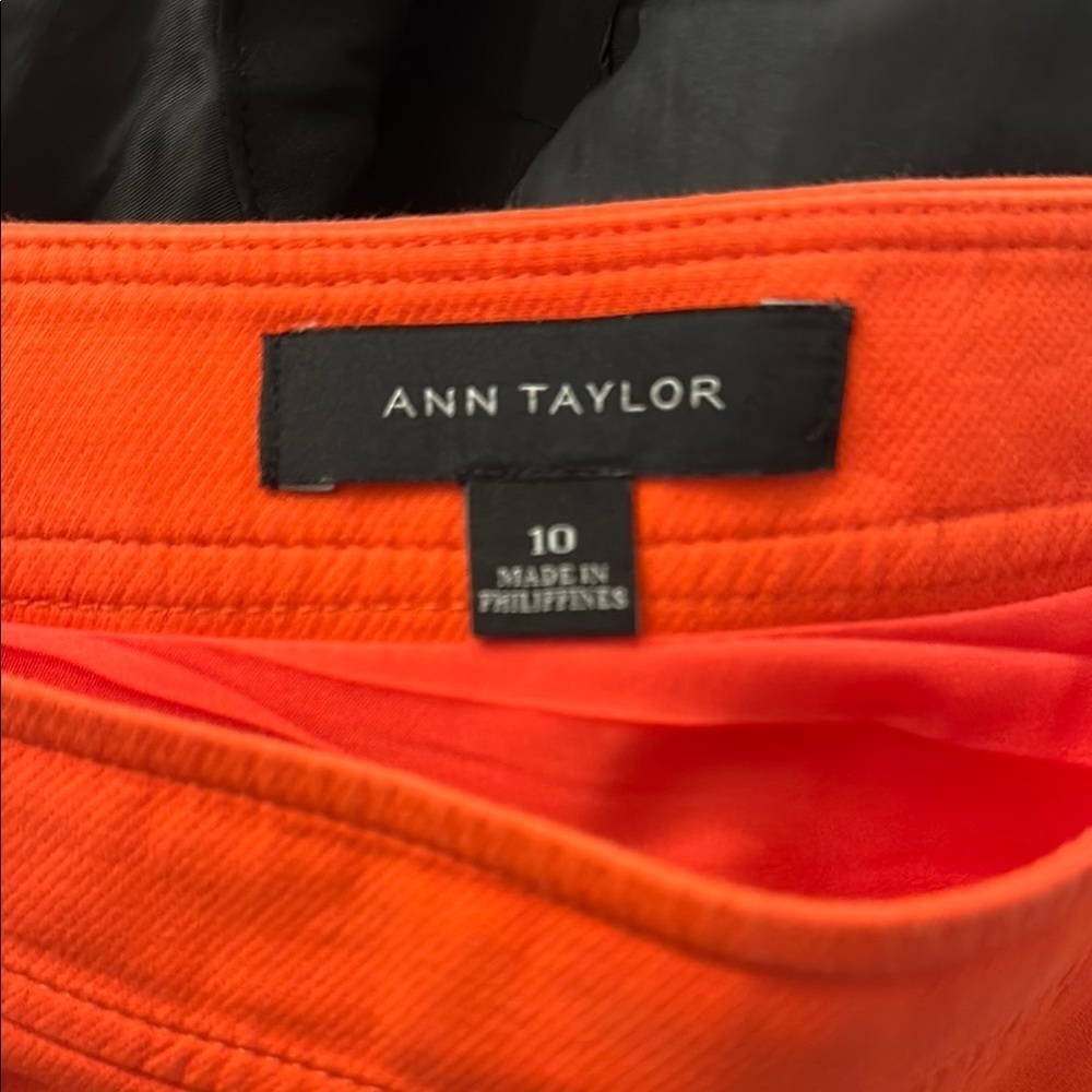 Ann Taylor A-Line Skirt – Size 10 – Orange-Red (Leaning Orange) - Picture 6 of 6
